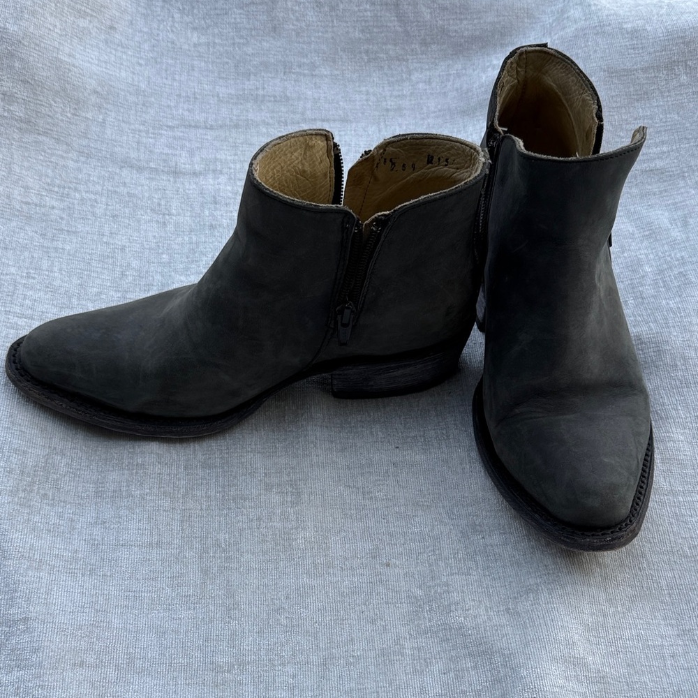 Ralph Lauren Black Label Charcoal Suede Ankle Boots 6.5B